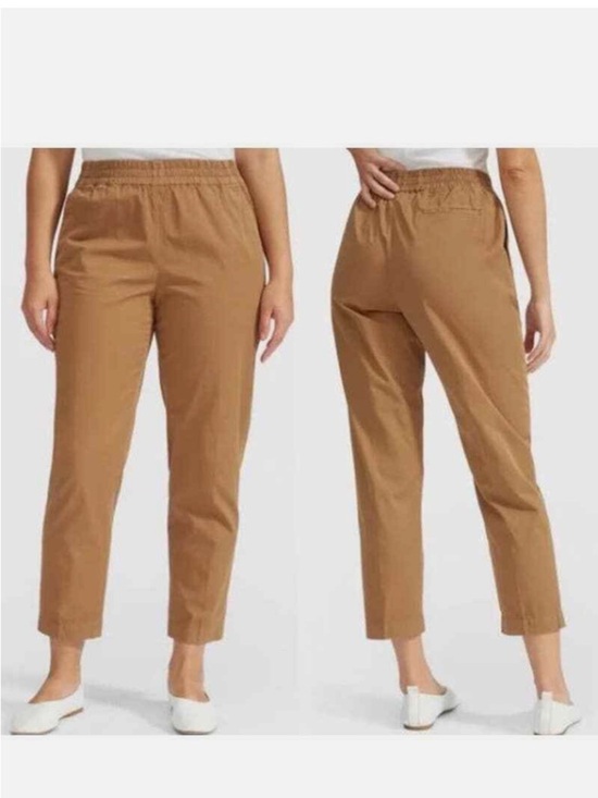 Everlane Pants - Everlane The Easy Pull On Brown Cotton Women's Chino Pants, Size 6